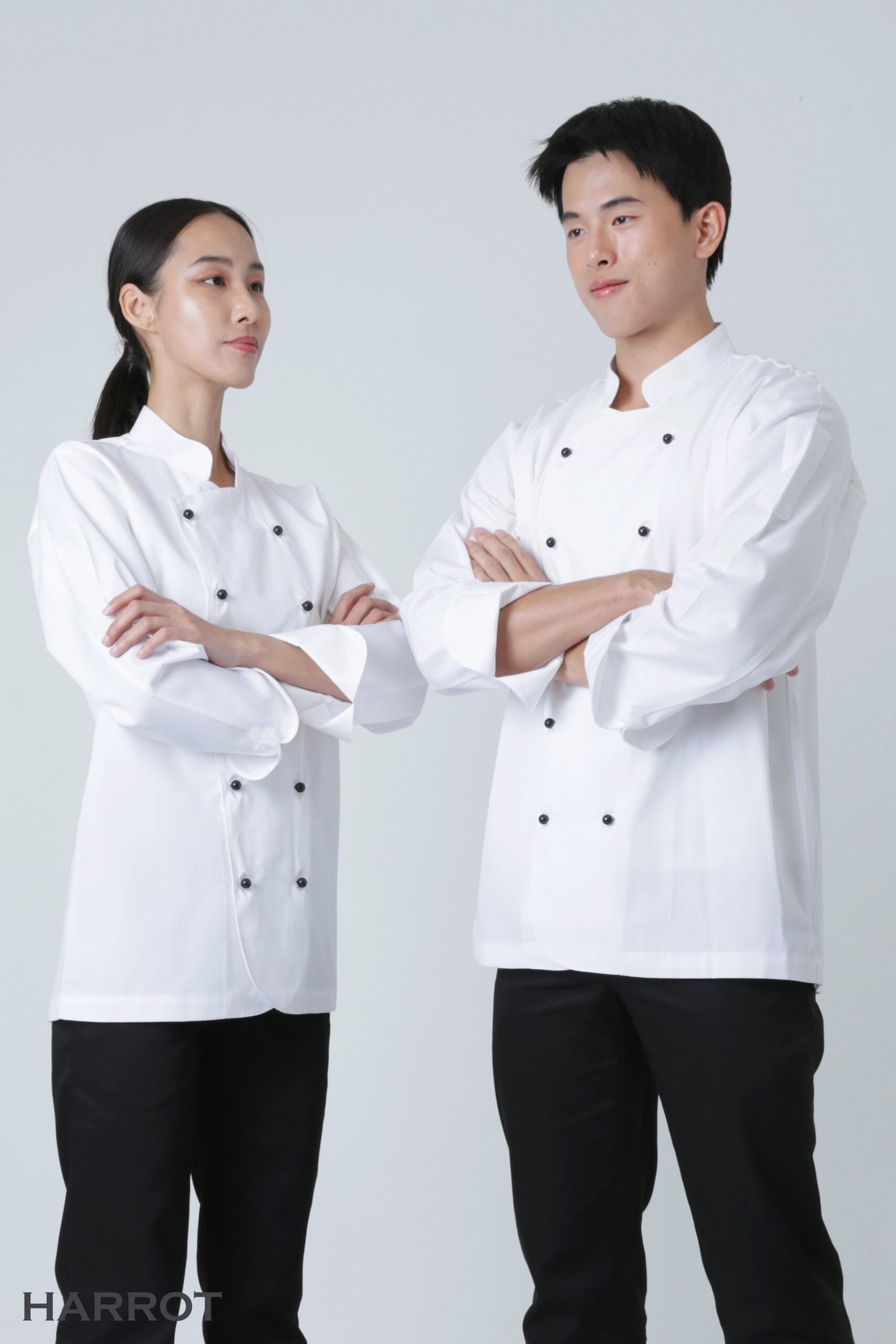 เสื้อเชฟ แขนยาว กระดุมถอดได้