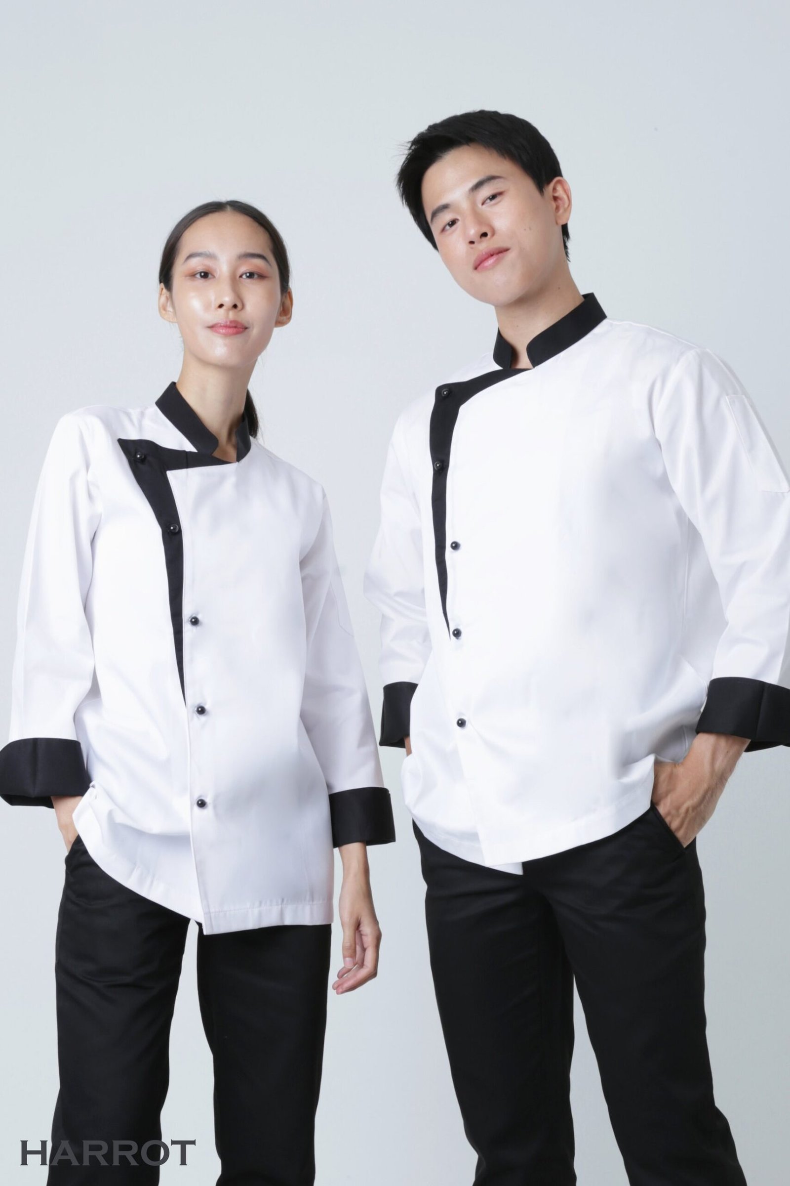 เสื้อเชฟ แขนยาว กระดุมถอดได้ 5 เม็ด