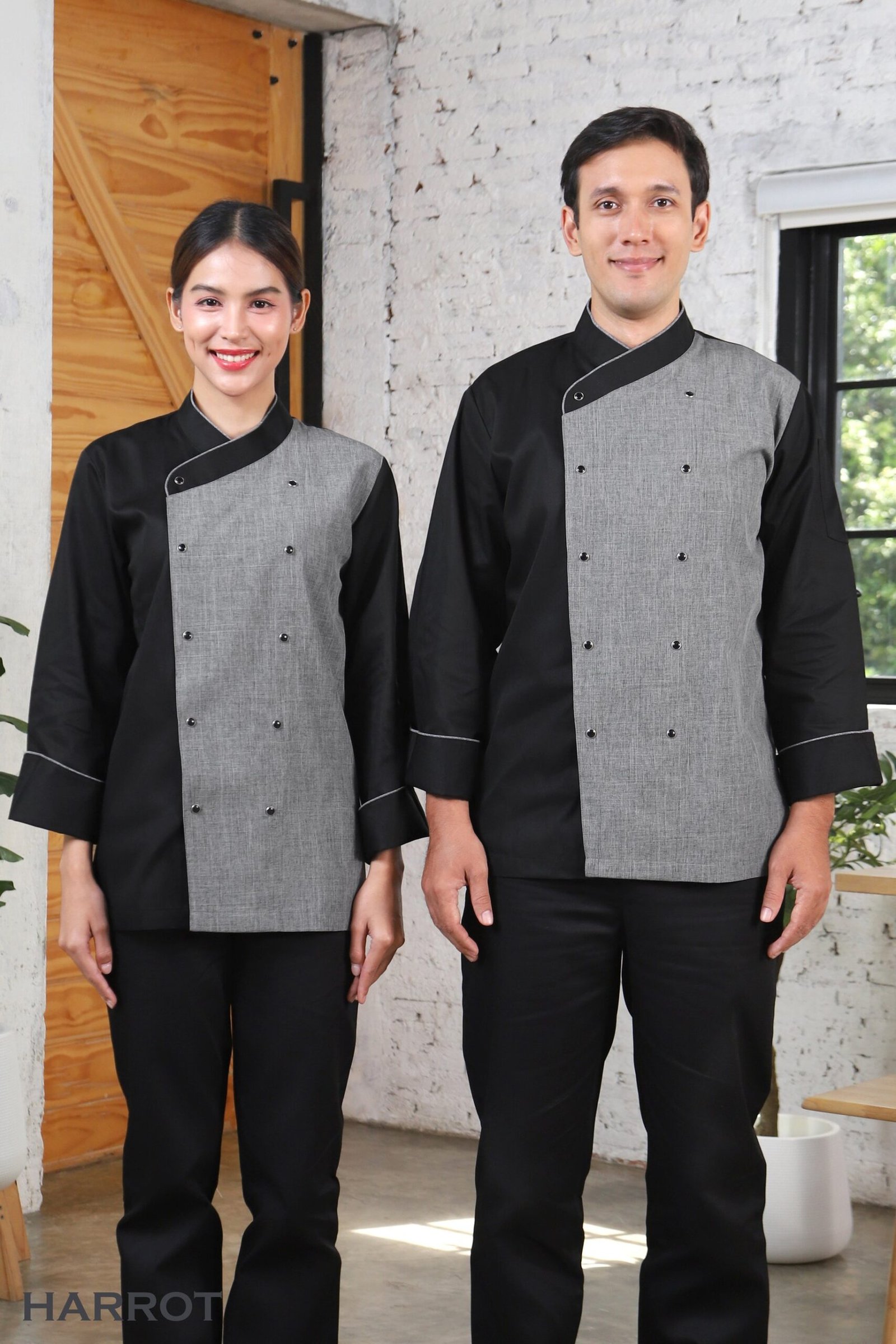 เสื้อเชฟ มาสเตอร์ คอป้าย แขนยาว กระดุมแป๊ก