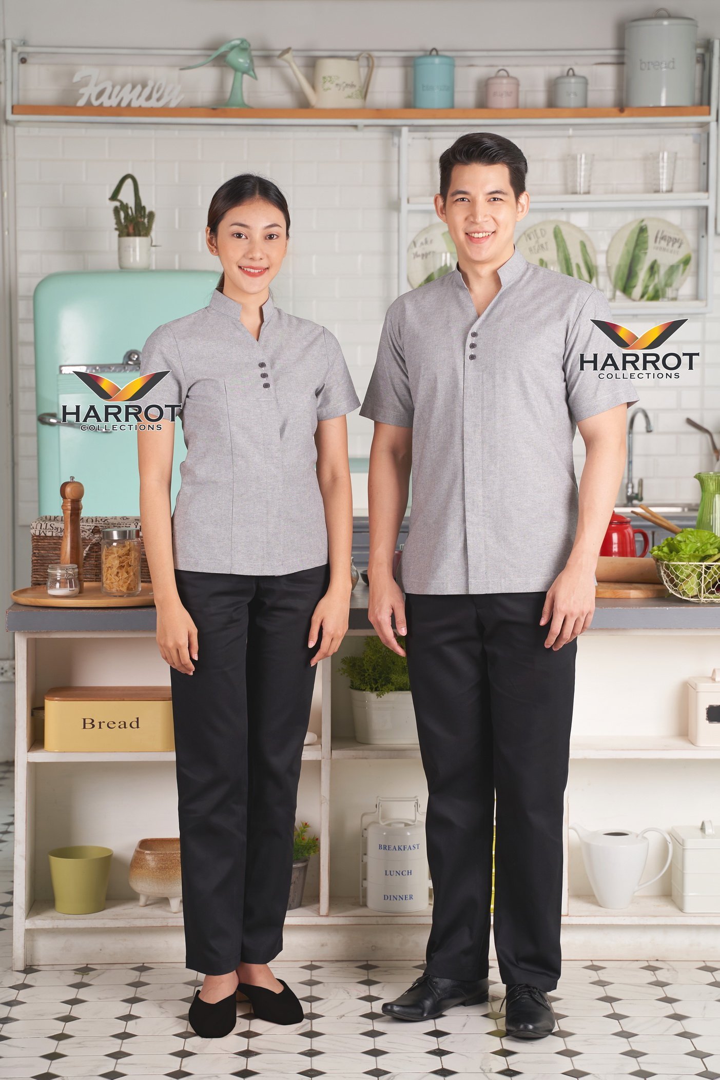 เสื้อพนักงานเสิร์ฟ คอวี