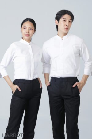 เสื้อพนักงานเสิร์ฟ คอจีน แขนยาว