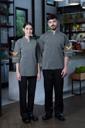 เสื้อเชฟ อินดิโก้ แขนสามส่วน