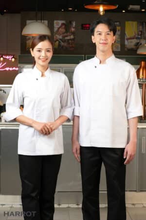เสื้อเชฟ แขน 3 ส่วน กระดุมแป๊ก